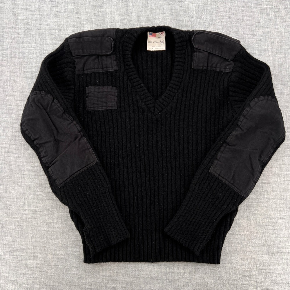 Rothco Commando Wool Sweater‎ Military Tactical Men S/M Black Utility Rugged